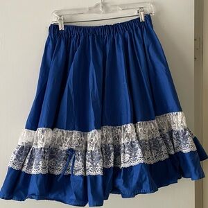 Blue Lace Trim Skirt